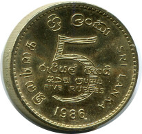 5 RUPEES 1986 SRI LANKA Moneda #AZ229.E.A - Sri Lanka (Ceylon)