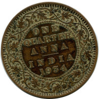 1/4 ANNA 1934 INDE INDIA-BRITISH Pièce #AY960.F.A - Inde
