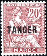 TANGERI, MAROCCO FRANCESE, FRENCH MOROCCO, TIPO MOUCHON, 1918, NUOVI (MLH*) Scott:FR-MA 80, Yt:MA 88 - Unused Stamps