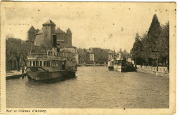 74 ANNECY - Port Et Château -  Circulée 1939 - Annecy