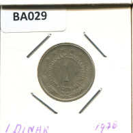 1 DINAR 1978 YUGOSLAVIA Coin #BA029.U.A - Joegoslavië