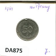 50 PFENNIG 1981 J BRD DEUTSCHLAND Münze GERMANY #DA875.D.A - 50 Pfennig