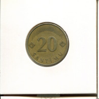 20 SANTIMU 1992 LETONIA LATVIA Moneda #AR672.E.A - Lettonia