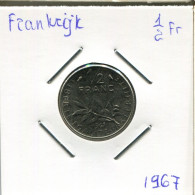 1/2 FRANC 1967 FRANKREICH FRANCE Französisch Münze #AM913.D.A - 1/2 Franc