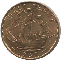 HALF PENNY 1967 UK GREAT BRITAIN Coin #AG842.1.U.A - C. 1/2 Penny