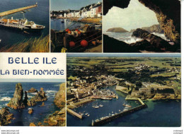 56 BELLE ILE EN MER Multivues N°4302 Aiguilles De Port-Coton Le Palais Et Sauzon Grotte De L'Apothicairerie VOIR DOS - Belle Ile En Mer