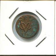 1745 HOLLAND VOC DUIT NIEDERLANDE OSTINDIEN NY COLONIAL PENNY #VOC2522.7.D.A - Indes Neerlandesas