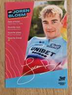 Card Joren Bloem - Team Tour De Tietema-Unibet - 2024 - Cycling - Cyclisme - Ciclismo - Wielrennen - Cycling