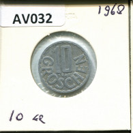 10 GROSCHEN 1968 ÖSTERREICH AUSTRIA Münze #AV032.D.A - Oostenrijk