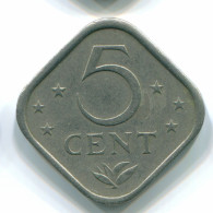 5 CENTS 1974 NETHERLANDS ANTILLES Nickel Colonial Coin #S12221.U.A - Netherlands Antilles