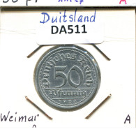 50 PFENNIG 1920 A DEUTSCHLAND Münze GERMANY #DA511.2.D.A - 50 Renten- & 50 Reichspfennig