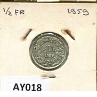 1/2 FRANC 1959 B SUISSE SWITZERLAND Pièce ARGENT #AY018.3.F.A - Other & Unclassified