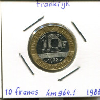 10 FRANCS 1988 FRANCE Coin BIMETALLIC French Coin #AM426.U.A - 10 Francs