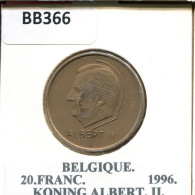 20 FRANCS 1996 FRENCH Text BELGIUM Coin #BB366.U.A - 20 Frank