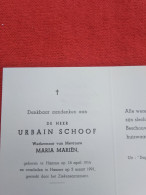 Doodsprentje Urbain Schoof / Hamme 16/4/1914 - 5/3/1991 ( Maria Mariën ) - Religion & Esotericism