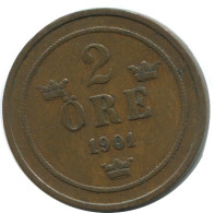 2 ORE 1901 SWEDEN Coin #AC958.2.U.A - Svezia