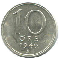 10 ORE 1949 SWEDEN SILVER Coin #AD041.2.U.A - Zweden