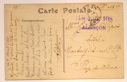 Cachet "Hôpital 108 Alençon" 1915 Cp Alençon - Paiement Par MANGOPAY Uniquement - WW I