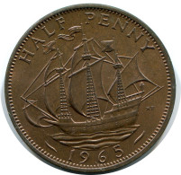 HALF PENNY 1965 UK GROßBRITANNIEN GREAT BRITAIN Münze #AZ725.D.A - C. 1/2 Penny