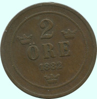 2 ORE 1882 SWEDEN Coin #AC868.2.U.A - Svezia