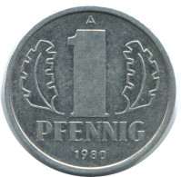 1 PFENNIG 1980 A DDR EAST ALEMANIA Moneda GERMANY #AE053.E.A - 1 Pfennig