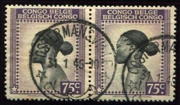 Congo Costermansville Oblit. Keach 8B3 Sur C.O.B. 256 (paire) Le 31/01/1945 - Usati