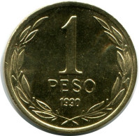 1 PESO 1990 CHILE UNC Coin #M10058.U.A - Cile