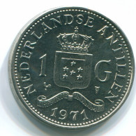 1 GULDEN 1971 NETHERLANDS ANTILLES Nickel Colonial Coin #S11914.U.A - Antille Olandesi