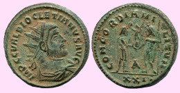 DIOCLETIAN ANTONINIANUS CYZICUS CONCORDIAMILITVM A/XXI?RIC306 #ANC12179.43.E.A - The Tetrarchy (284 AD Tot 307 AD)