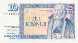 ICELAND ISLANDE ISLAND 10 KRONUR P-48 Arngrimur Jonsson - Old Icelandic Household 1981 UNC - Island