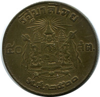 50 SATANG 1957 TAILANDESA THAILAND Moneda #AR209.E.A - Tailandia