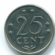 25 CENTS 1975 NIEDERLÄNDISCHE ANTILLEN Nickel Koloniale Münze #S11602.D.A - Nederlandse Antillen