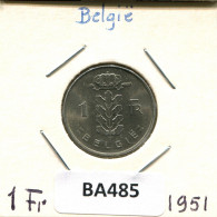 1 FRANC 1951 DUTCH Text BELGIEN BELGIUM Münze #BA485.D.A - 1 Franc