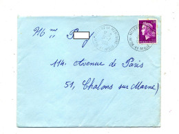 Lettre Flamme Cachet Villers La Montagne Sur Cheffer - Manual Postmarks