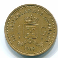 1 GULDEN 1993 ANTILLAS NEERLANDESAS Aureate Steel Colonial Moneda #S12170.E.A - Niederländische Antillen