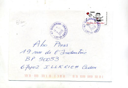 Lettre Flamme Cachet Bourran - Manual Postmarks