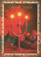 Neujahr Weihnachten KERZE Vintage Ansichtskarte Postkarte CPSM #PAW347.A - Nouvel An