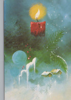 Happy New Year Christmas CANDLE Vintage Postcard CPSM #PAV362.A - Nouvel An