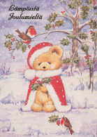Happy New Year Christmas TEDDY BEAR Vintage Postcard CPSM #PAU846.A - Nouvel An