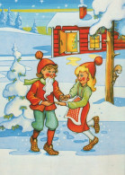PÈRE NOËL NOËL Fêtes Voeux Vintage Carte Postale CPSM #PAK421.A - Santa Claus