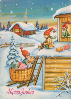 PÈRE NOËL NOËL Fêtes Voeux Vintage Carte Postale CPSM #PAK411.A - Santa Claus