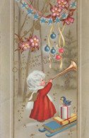 ANGELO Buon Anno Natale Vintage Cartolina CPSMPF #PAG797.A - Anges