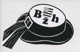 Bretagne : BZH - B.Z.H. Autocollant Chapeau Breton Folklore (blason Drapeau) - Bretagne