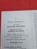 Doodsprentje Paulus Peeters / Hamme 24/4/1911 - 18/9/1992 ( Elisabeth De Mulder ) - Religión & Esoterismo