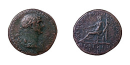 Roman Empire Sestertius Of Emperor Trajan - La Dinastía Antonina (96 / 192)