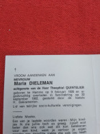 Doodsprentje Maria Dieleman / Hamme 9/2/1926 - 22/9/1992 ( Theophiel Quintelier ) - Religion & Esotérisme