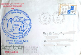 Pli Et Carte, EPF Missions Paul Emile Victor, Terre Adélie, Envoyé Par Hivernant, - Brieven En Documenten