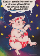 MAIALE Animale Vintage Cartolina CPSM #PBR781.A - Pigs