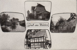 D-38539 Müden - Aller - Alte Ansichten - Bahnhof - Alter Speicher (Fachwerkhaus) - Kirche - Gifhorn