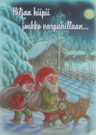WEIHNACHTSMANN SANTA CLAUS Neujahr Weihnachten GNOME Vintage Ansichtskarte Postkarte CPSM #PBL807.A - Santa Claus